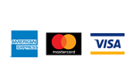 We accept: American Express, Mastercard, Visa